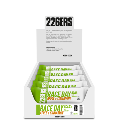 BOX RACE DAY BAR BCAAs 226ers - baton eneregtyczny o smaku jabłka z cynamonem, 40g. (30 sztuk)